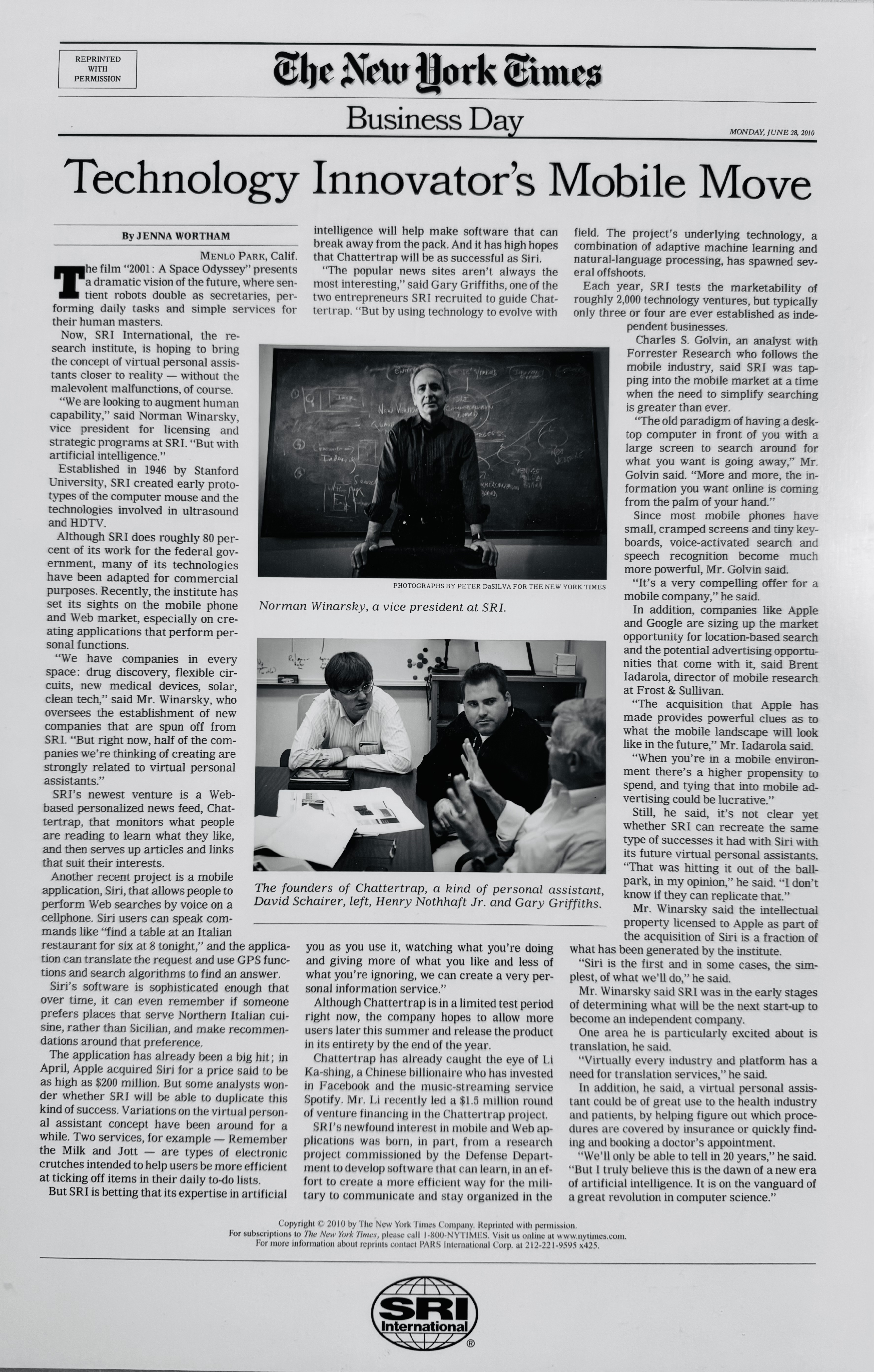 New York Times Feature